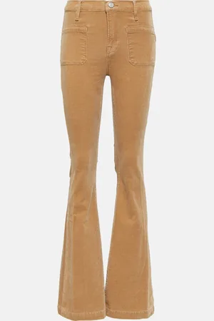 Frame Pantalon flare Le Bardot à taille mi-haute en velours côtelé