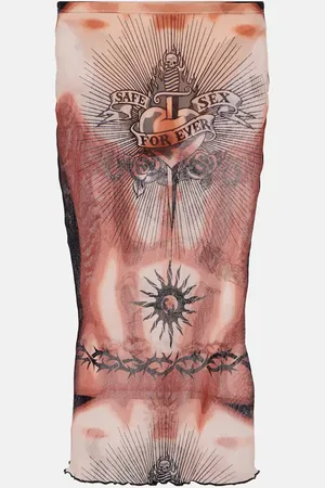 Jean Paul Gaultier Jupe midi imprimée