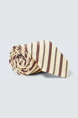 DRIES VAN NOTEN Cravate rayée en soie