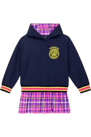 VERSACE Robe sweat-shirt à capuche imprimée en coton