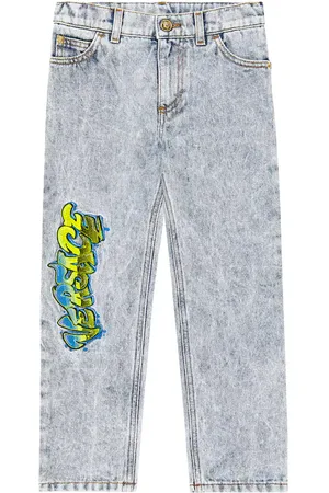 VERSACE Jean droit brodé à logo