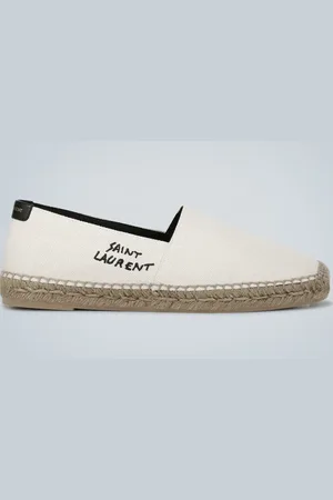 Saint Laurent Espadrilles brodées en toile à logo