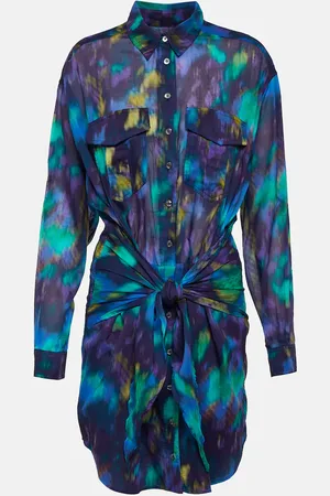 Marant Etoile Robe chemise Nueva imprimée en coton