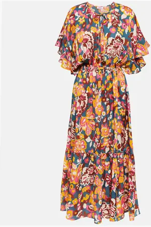 ERES Robe midi Piment en soie et coton à fleurs