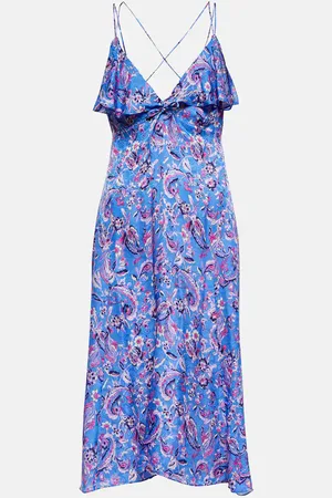 Isabel Marant Robe midi Paysa en soie mélangée
