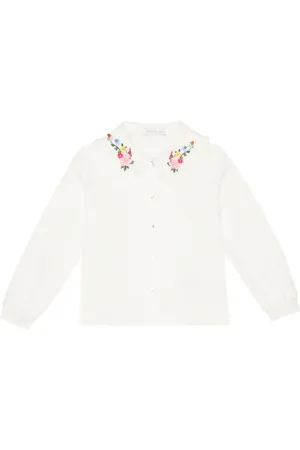 MONNALISA Chemise brodée en sergé à fleurs
