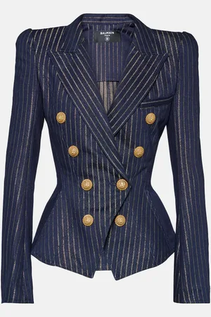 Balmain Blazer rayé en jean