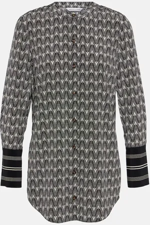 VERONICA BEARD Blouse Acacia en soie mélangée à logo
