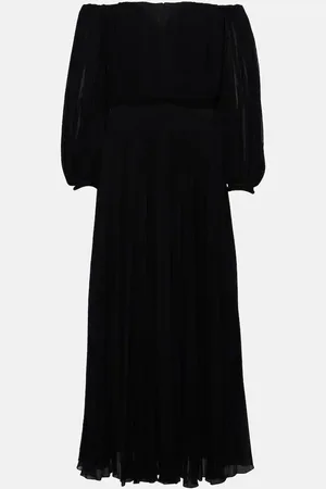 Chloé Chloé Robe midi en laine vierge à encolure bardot