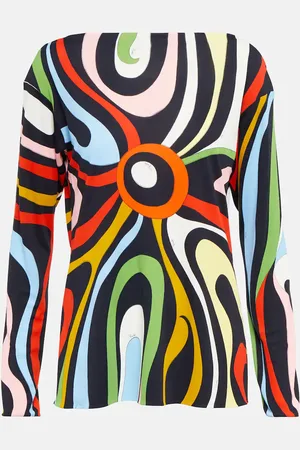 Puccini Blouse Marmo imprimée en soie mélangée