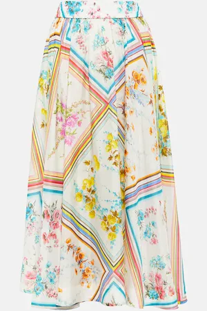 ZIMMERMANN Jupe midi Halcyon en soie à fleurs
