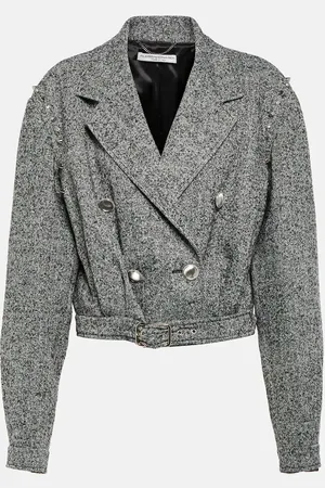 Alessandra Rich Veste en laine mélangée à ornements