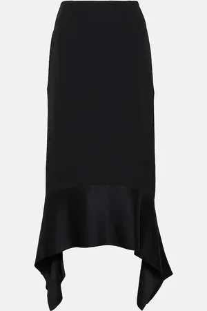 Totême Jupe midi en crêpe et satin