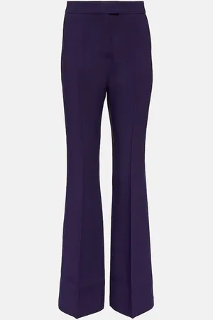 GALVAN Pantalon évasé à taille haute en velours
