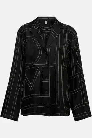 Totême Chemise brodée en soie à logo