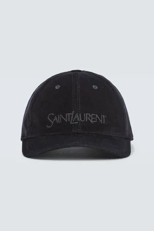 Saint Laurent Casquette en velours côtelé à logo