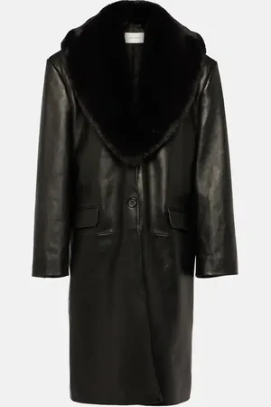 MAGDA BUTRYM Manteau en cuir et fourrure synthétique