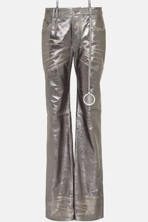 The Attico Pantalon droit en cuir