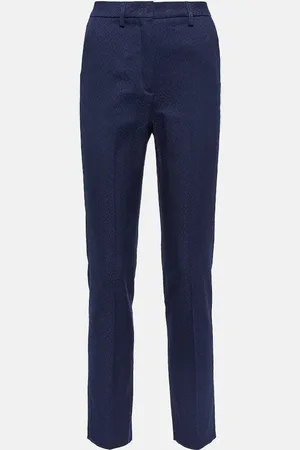 Etro Pantalon slim à taille haute en coton