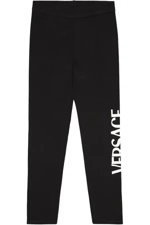 VERSACE Legging en coton mélangé à logo