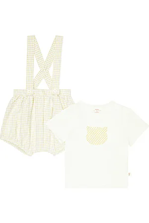 Il gufo Bébé – Ensemble t-shirt et culotte bloomer en coton à carreaux