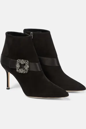 Manolo Blahnik Bottines Plinianu en daim à ornements