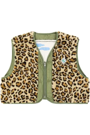 Jelly Mallow Gilet matelassé réversible à motif léopard