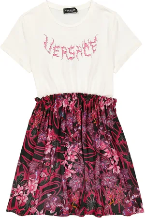 VERSACE Robe Orchid Barocco imprimée