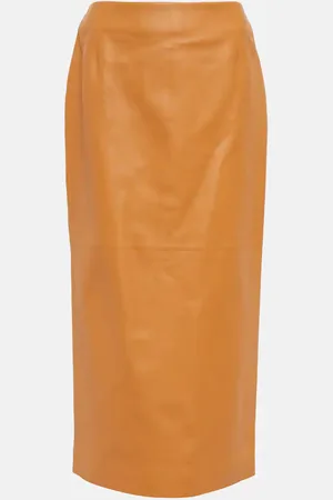 GABRIELA HEARST Jupe midi Manuela en cuir