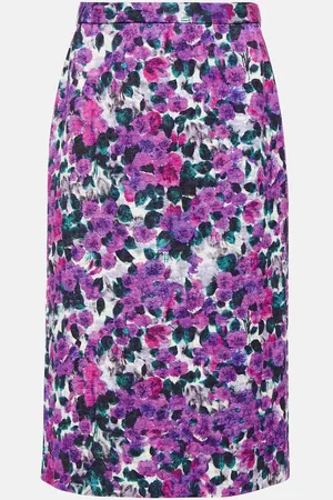 DRIES VAN NOTEN Jupe midi embossée à fleurs