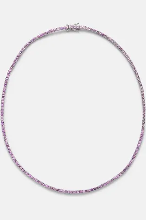 Roxanne First Collier en or blanc 14 ct et saphirs lilas