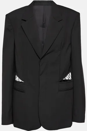 DION LEE Blazer en laine à dentelle