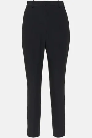 Alexander McQueen Pantalon tapered à taille haute en crêpe