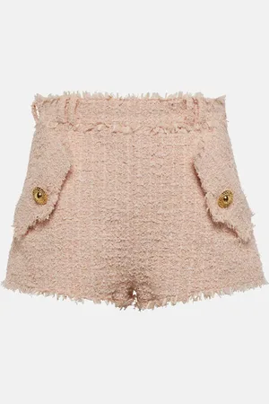 Balmain Short à taille haute en tweed