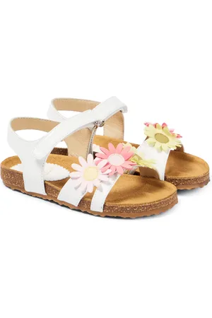 Il gufo Bébé – Sandales en cuir à fleurs