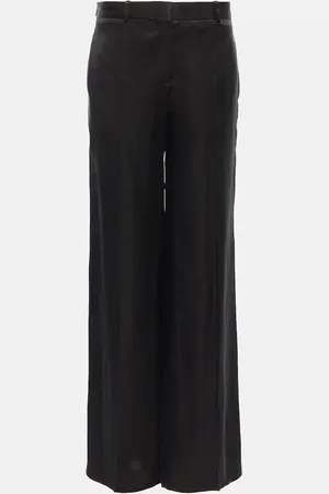 The Row Pantalon droit Bany à taille basse en satin