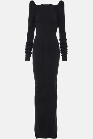Rick Owens Robe longue en laine et cachemire