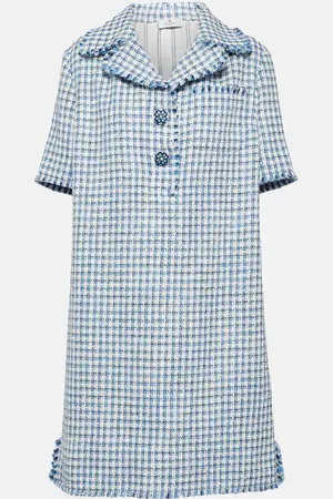 Etro Robe en laine et coton mélangés à carreaux