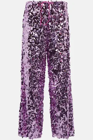 Oseree Oséree Pantalon ample à taille haute et à sequins