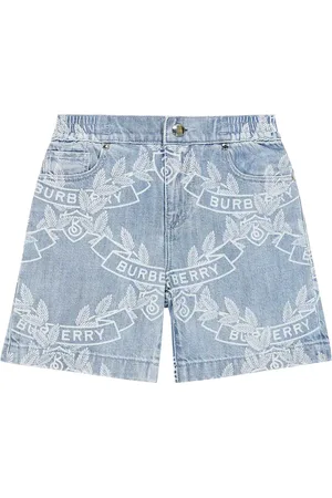 Burberry Short Oak Leaf Crest imprimé en jean