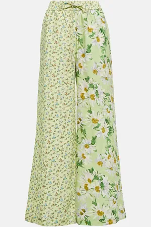 ALÉMAIS Alémais Pantalon ample en lin à fleurs