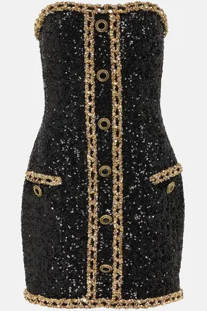 Balmain Robe bustier à sequins