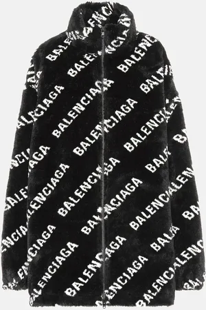 Balenciaga Veste en fourrure synthétique à logo