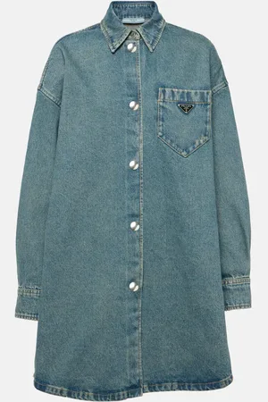 Prada Robe chemise oversize en jean