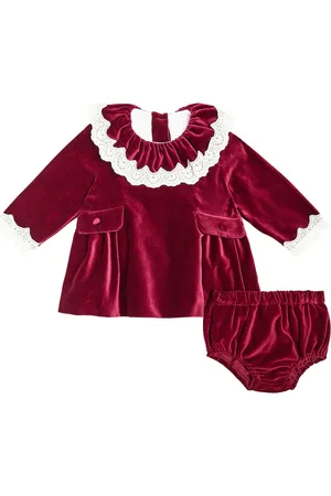 La Coqueta Bébé – Set robe et culotte bloomer Daroca en velours