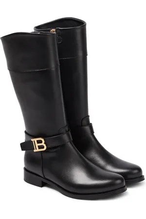 Balmain Bottes en cuir à logo