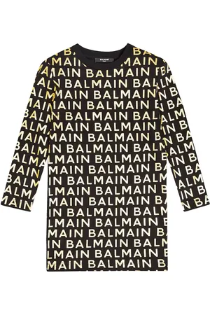 Balmain Robe imprimée en coton à logo