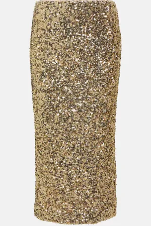 ROTATE Jupe midi à sequins