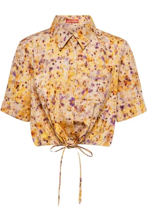 Altuzarra Top raccourci Ben en coton mélangé à fleurs