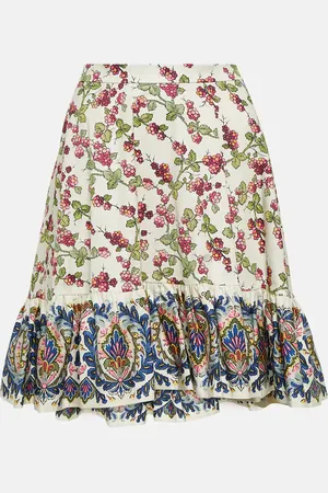 Etro Mini-jupe imprimée en coton mélangé